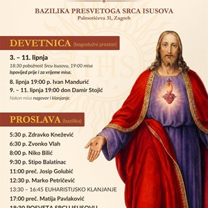 Proslava svetkovine Presvetog Srca Isusova u Bazilici Presvetoga Srca Isusova u Palmotićevoj